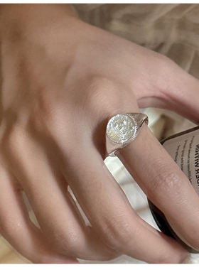S925纯银韩版小众设计感时尚星空戒指韩版INS风博主款指环气质潮