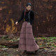 Cotton and linen Chinese style new Chinese style skirt thickened and velvet