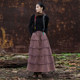 Cotton and linen Chinese style new Chinese style skirt thickened and velvet