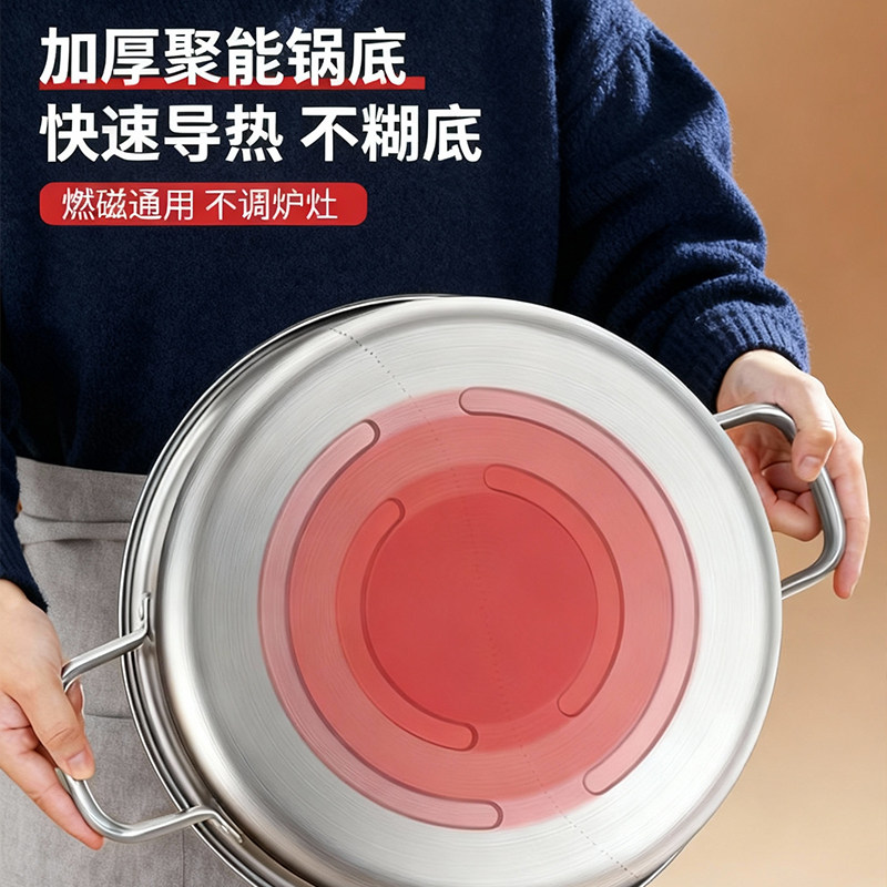 德国316不锈钢清汤锅火锅家用电磁炉专用锅具单锅鸳鸯锅火锅盆锅,淘宝优惠券,粉丝福利购,淘宝优惠卷