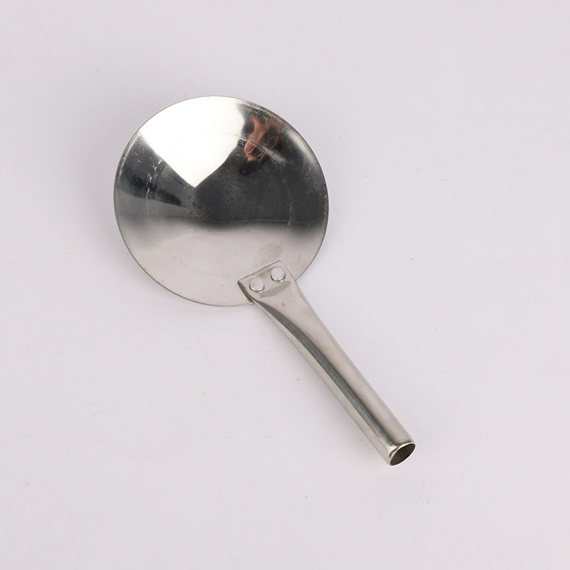 不锈钢豆腐脑家用商用勺子圆形专用勺豆花勺平勺铲子短柄汤勺 - 图0