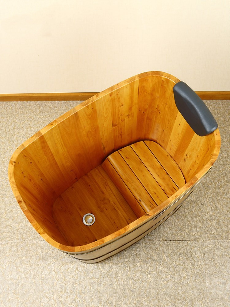 加高加厚木桶浴桶不占地全身成人泡澡桶洗澡桶实木浴缸家用沐浴盆-图2