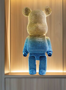 网红电镀新款大熊暴力熊卡通大摆件客厅雕塑落地式装饰摆台底座