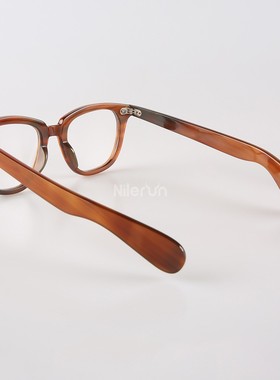 蝶形两颗铆钉饰进口透明果冻咖啡红色印度牛角框架墨镜太阳眼镜女