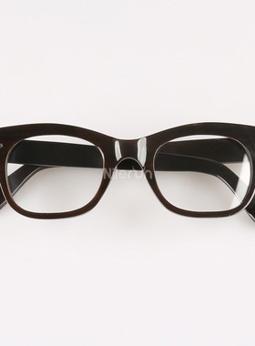 两颗银色铆钉饰果冻咖啡红色印度牛角圆形框光学眼镜架太阳镜墨镜