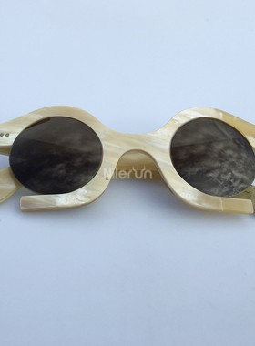 半框太阳镜小众设计圆形侧边开口