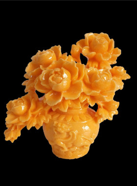 玉之雅盐雕工艺品富贵平安海盐制作摆件动植物系列盐雕