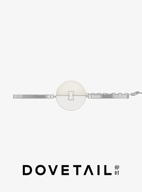 DOVETAIL卯时珠宝 折扇经典燕尾榫925银银色饰面白玉手链