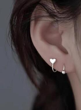 养耳洞睡觉不用摘耳钉女s925纯银耳环2024新款爆款高级感耳饰耳圈