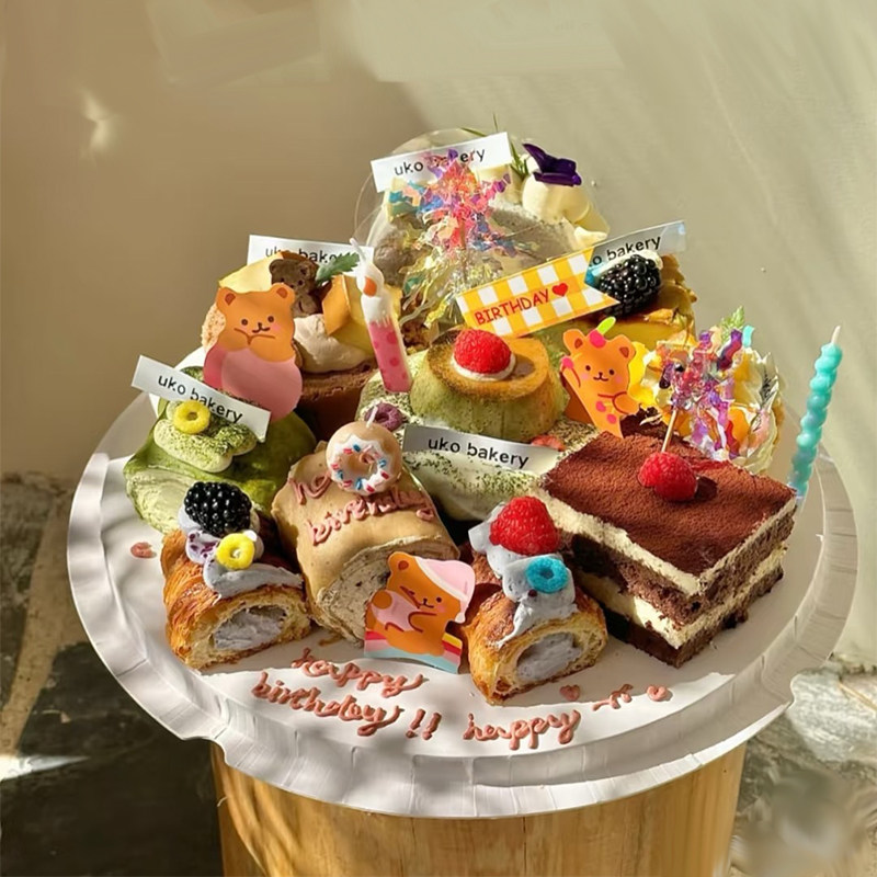 简约组装小蛋糕ins可爱麦当劳蛋糕插件生日蛋糕装饰diy小熊蛋糕,淘宝优惠券,粉丝福利购,淘宝优惠卷