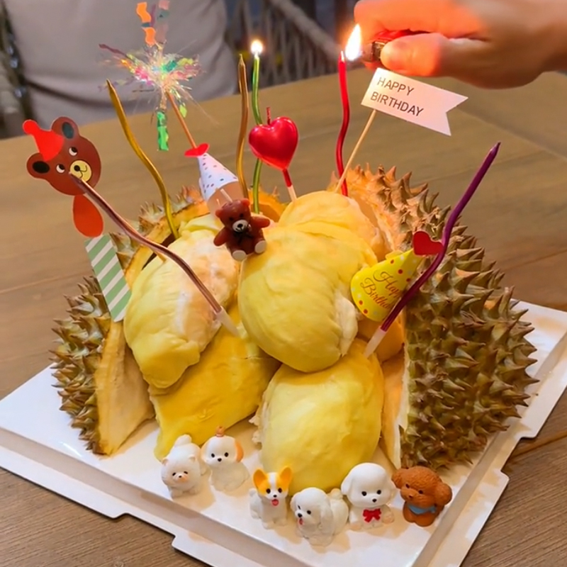 榴莲蛋糕diy材料包6只小狗同款小熊diy蜡烛插件材料摆件生日榴莲 - 图0