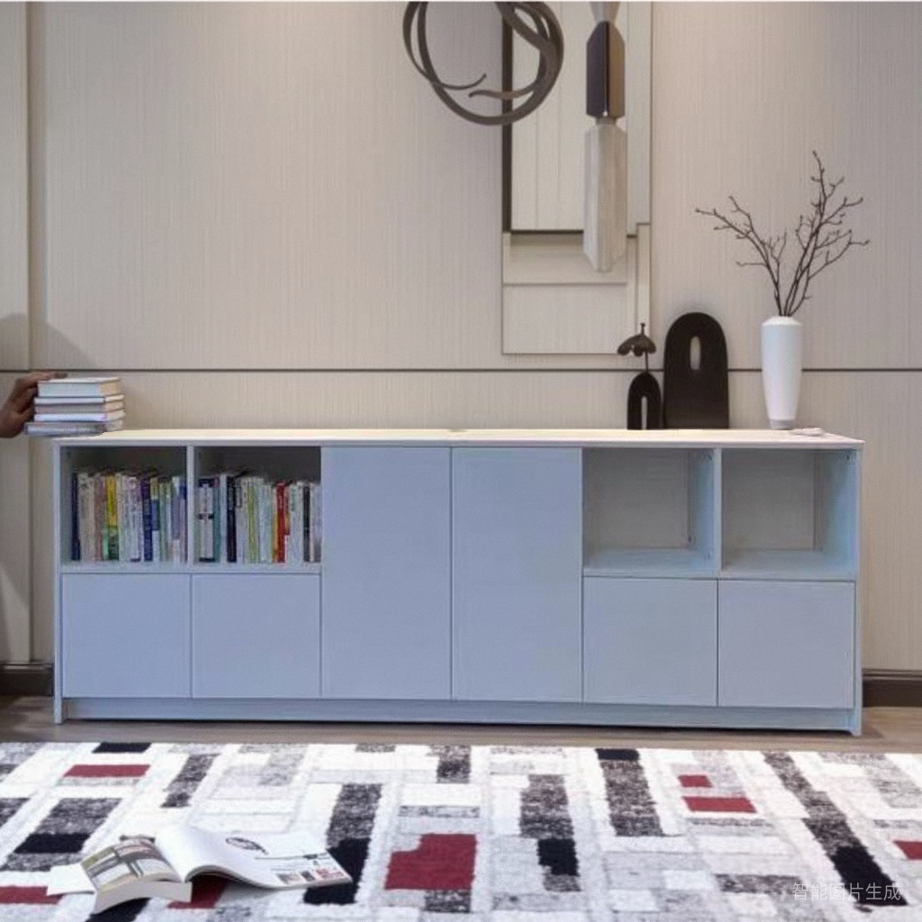 电视柜落地客厅家用2025新款收纳储物书柜一体小户型实木隐藏插座 - 图3