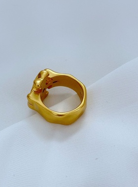 欧美时尚轻奢简约通勤小众设计英文字母精美气质金属戒指 指环