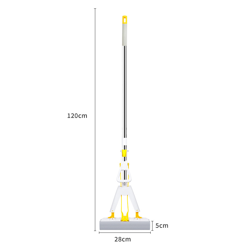 海绵拖把不锈钢吸水拖把对折式挤水家用地拖免手洗胶棉拖把头拖布 - 图3