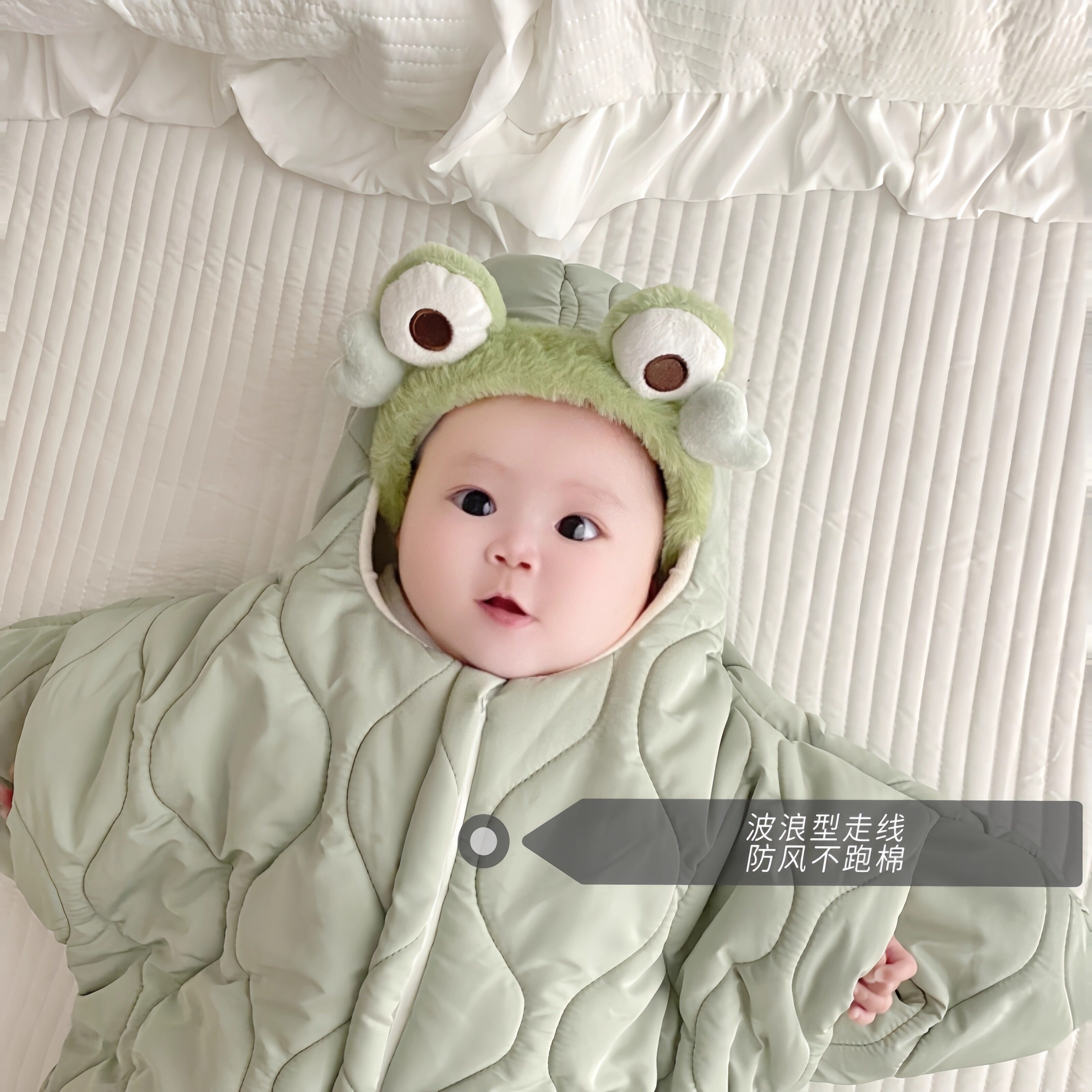 婴儿包被秋冬加厚宝宝外出抱被可爱派大星连体衣分腿睡袋保暖爬服
