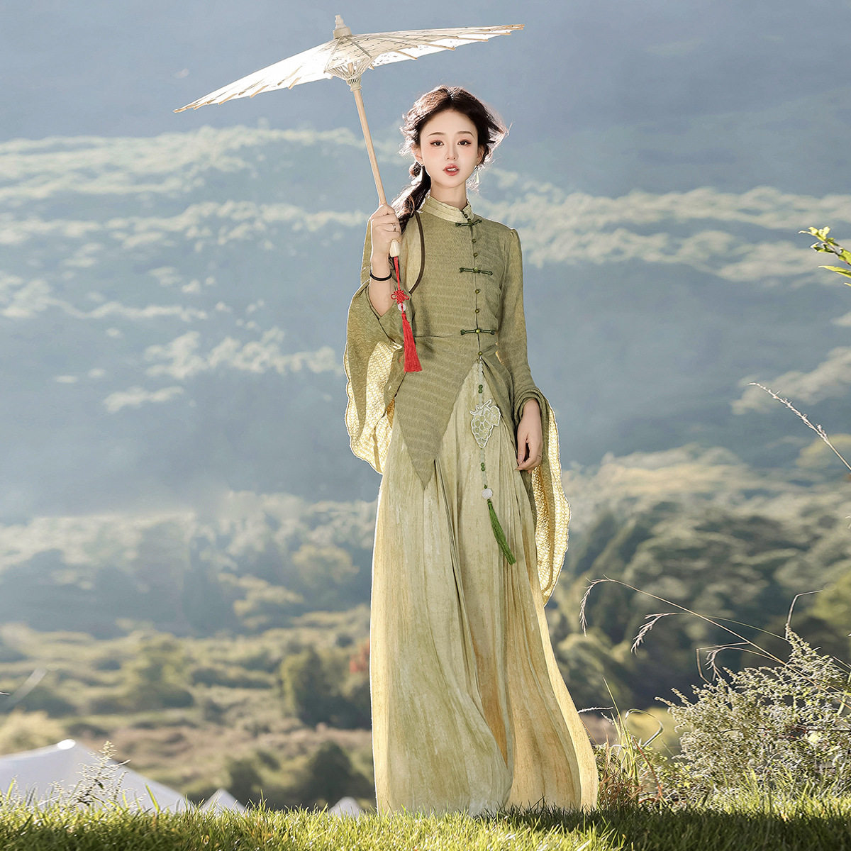 倚梦阁原创青提集汉服女中国风改良汉元素新中式上衣裤子套装9297,淘宝优惠券,粉丝福利购,淘宝优惠卷