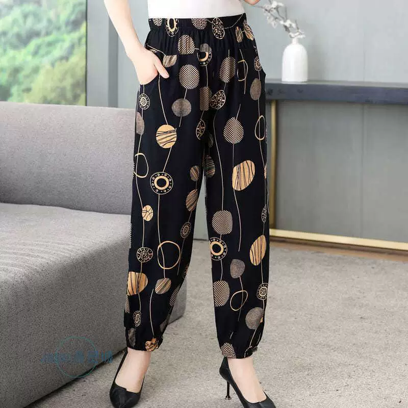 Брюки для отдыха, летние тонкие фонарики (?) oversize, для среднего возраста