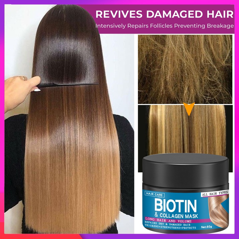 Biotin Collagen Keratin Hair Mask Smoothing Straightening Sc - 图1