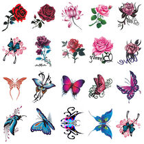 Waterproof Tattoo stickers Persistent Emulation Sexy Colorful Rose Flowers Butterfly Other shore Flower Scarring 3D Stickers