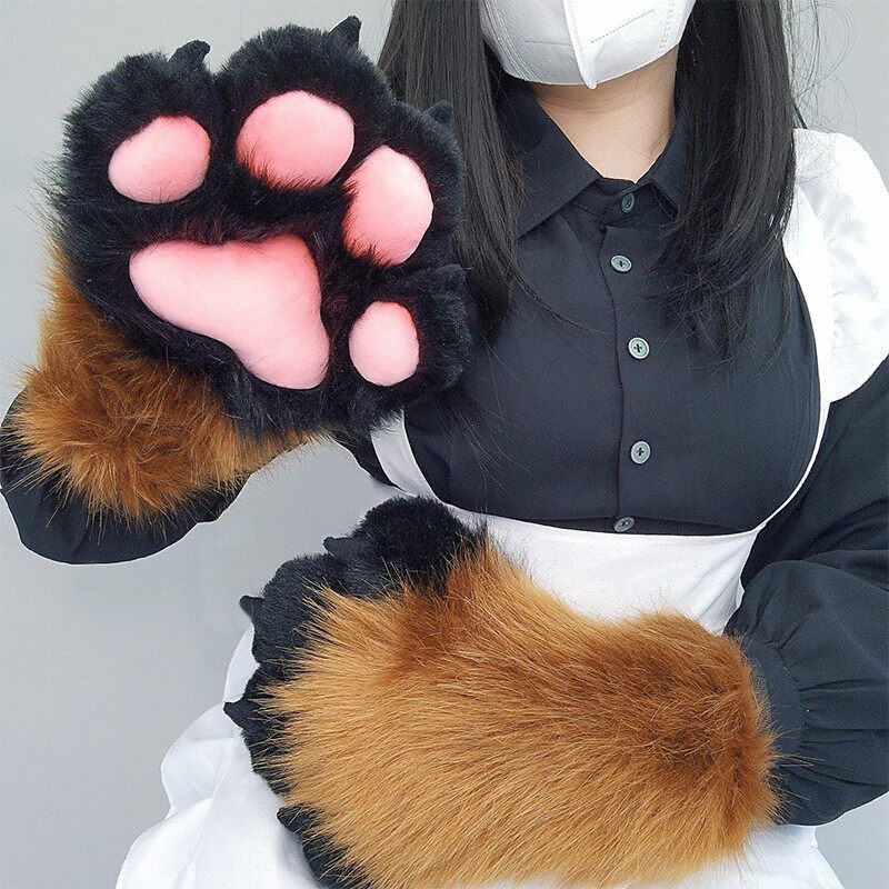 furry兽装爪子fursuit半装可爱兽猫爪通用福瑞控cos日系毛毛配饰_虎窝淘