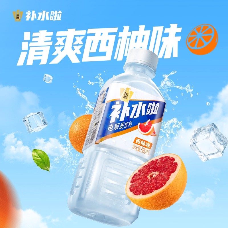 东鹏补水啦电解质水饮料380ml*24瓶跑步运动西柚柠檬果味饮品整箱,淘宝优惠券,粉丝福利购,淘宝优惠卷