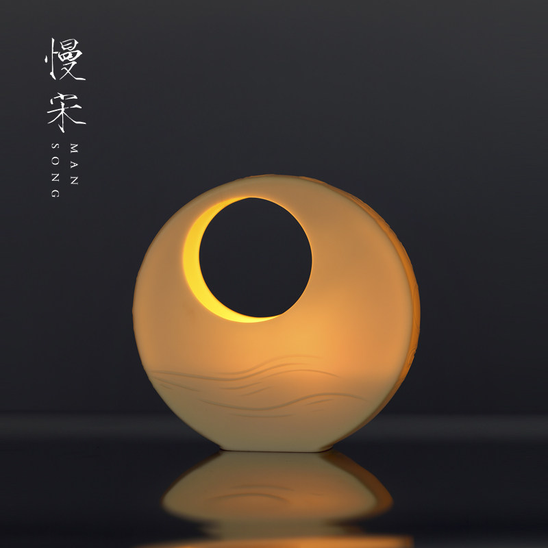 慢宋 | 月浸桂花 海上明月 双面陶瓷图案 秋日香薰蜡烛礼盒节日礼,淘宝优惠券,粉丝福利购,淘宝优惠卷