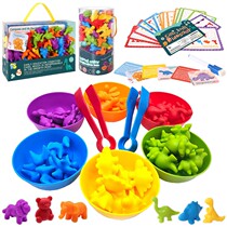 Montessori Color Sensory Counting Math Toys Rainbow Animal D