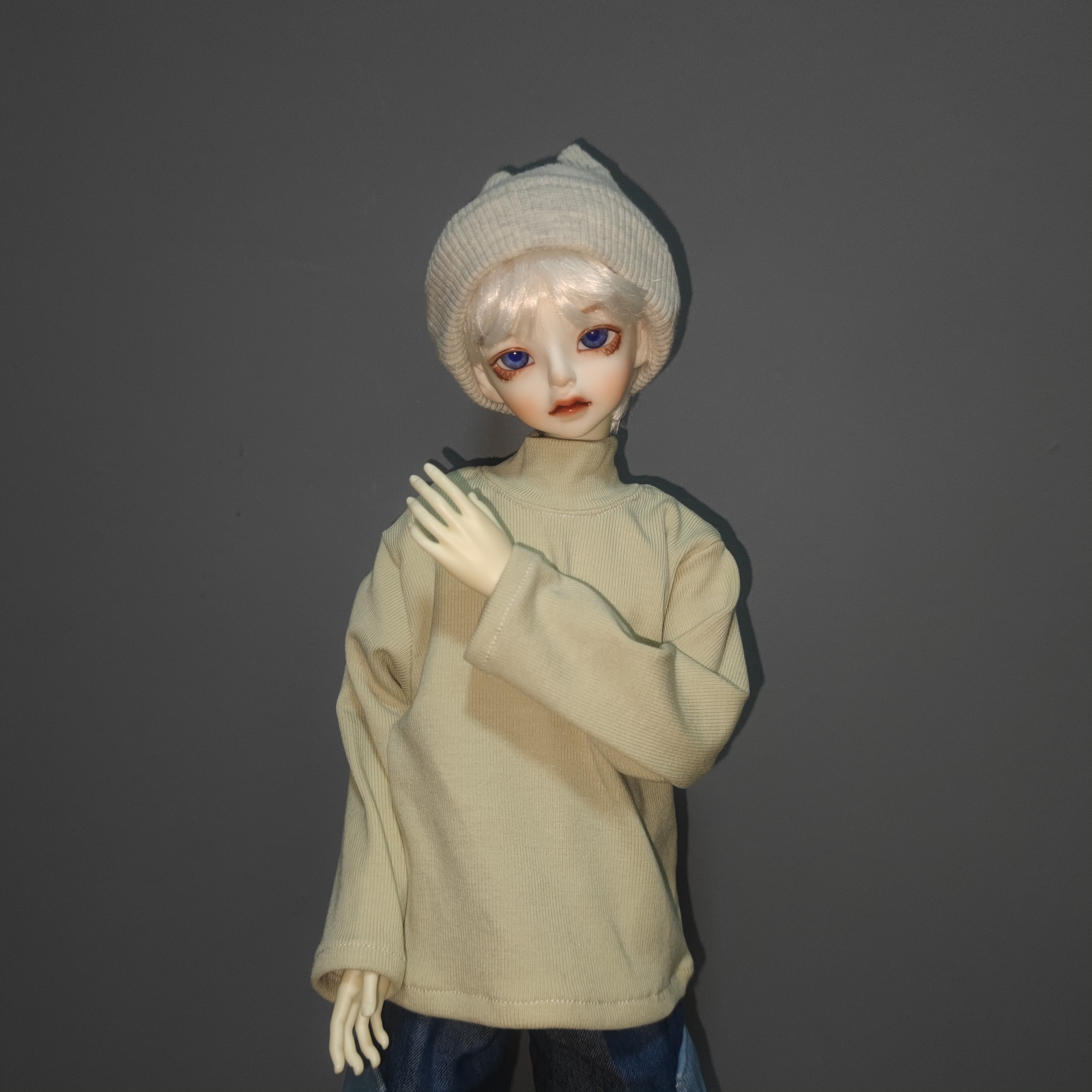 【友人娃衣】BJD3分 4分6分高领纯色T恤长袖 雏菊体 ob22ob24娃衣 - 图0