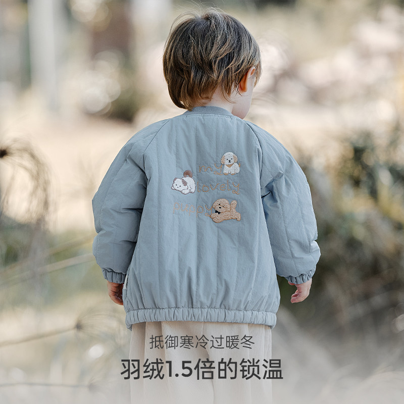 【新品】Oak Family冬季宝宝夹棉外套儿童红色夹克新年服棒球服,淘宝优惠券,粉丝福利购,淘宝优惠卷