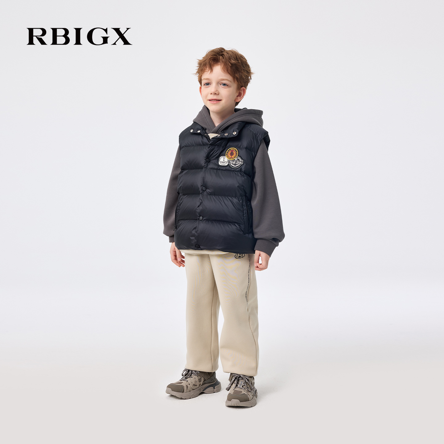 【商场同款】RBIGX瑞比克童装2025冬季新款宽松休闲束脚口运动裤 - 图1