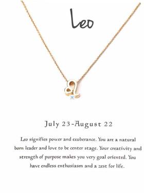 Zodiac women necklace alloy gold silver gift couple girls