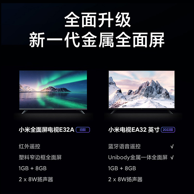 小米ea32金属32英寸高清智能全面屏 小米大家电平板电视