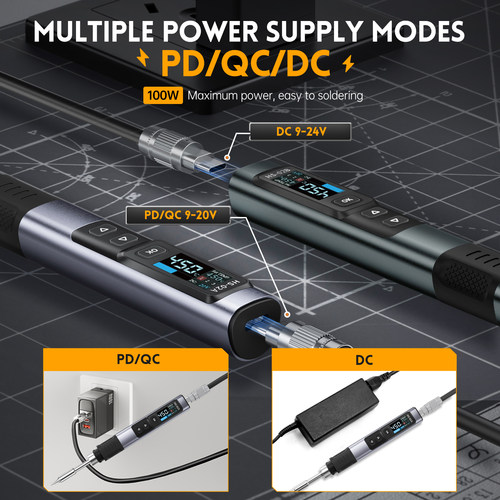 FNIRSI HS-02 Smart Electric Soldering Iron 100W Adjustable - 图1