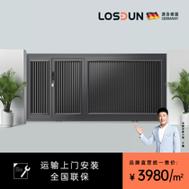LOSDUN Rosee Shield Tech Smart Courtyard Gate Modern Villa Outdoor Electric Double Open Aluminum Alloy Translation Door