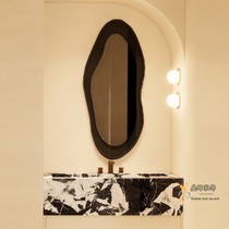 Fan-style toilet dressing mirror light and luxurious with lamp irregular irregularly shaped wall-mounted wall smart bathroom makeup mirror Customized