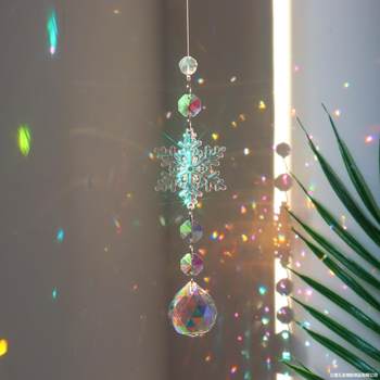 Sun Catcher Light Gift Crystal Prism Mirror Colorful Streamer Crystal Snowflake Rainbow Sun Catcher Pendant