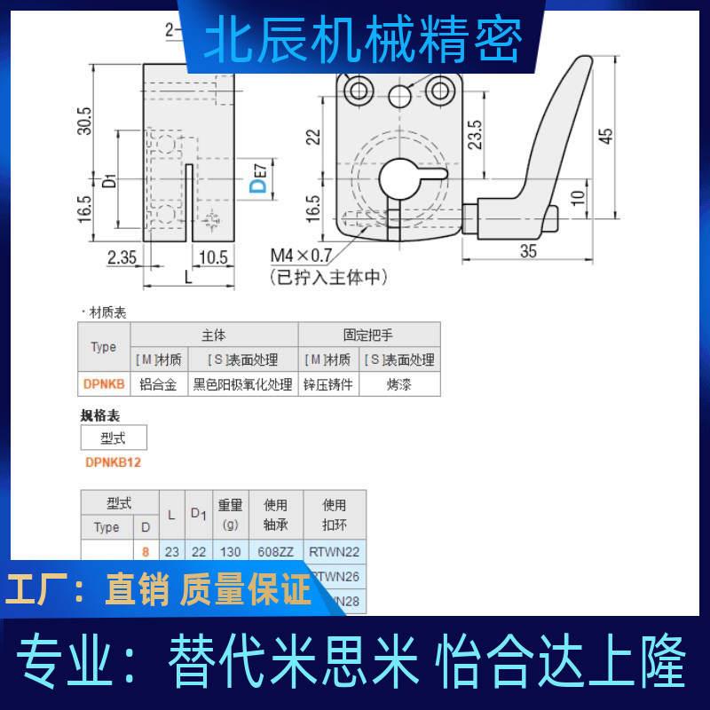 DPNKB8 DPNKB10 DPNKB12  位置显示器用夹板 小型/带座轴承型 - 图3