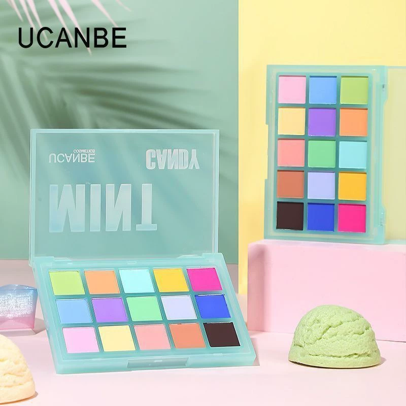 Палетка теней для век UCANBE Glass Matte Fresh Rainbow, 15 цветов