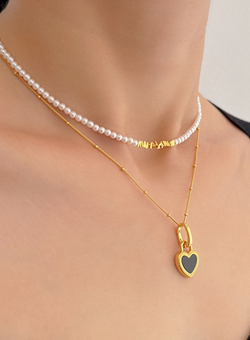 施家珍珠S925银镀金锁骨链碎银子