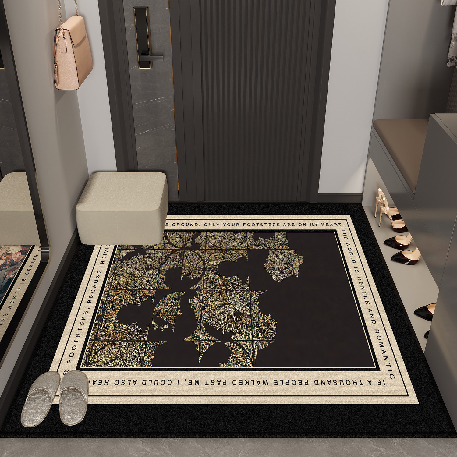 高级定制入户门地垫美式复古玄关脚垫门口地毯家用防滑可剪裁门垫,淘宝优惠券,粉丝福利购,淘宝优惠卷