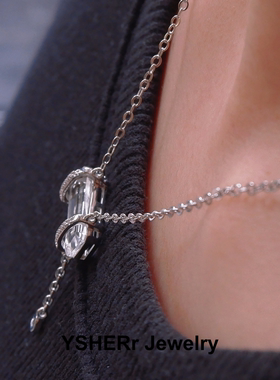 项链女款2025新款白水晶项链