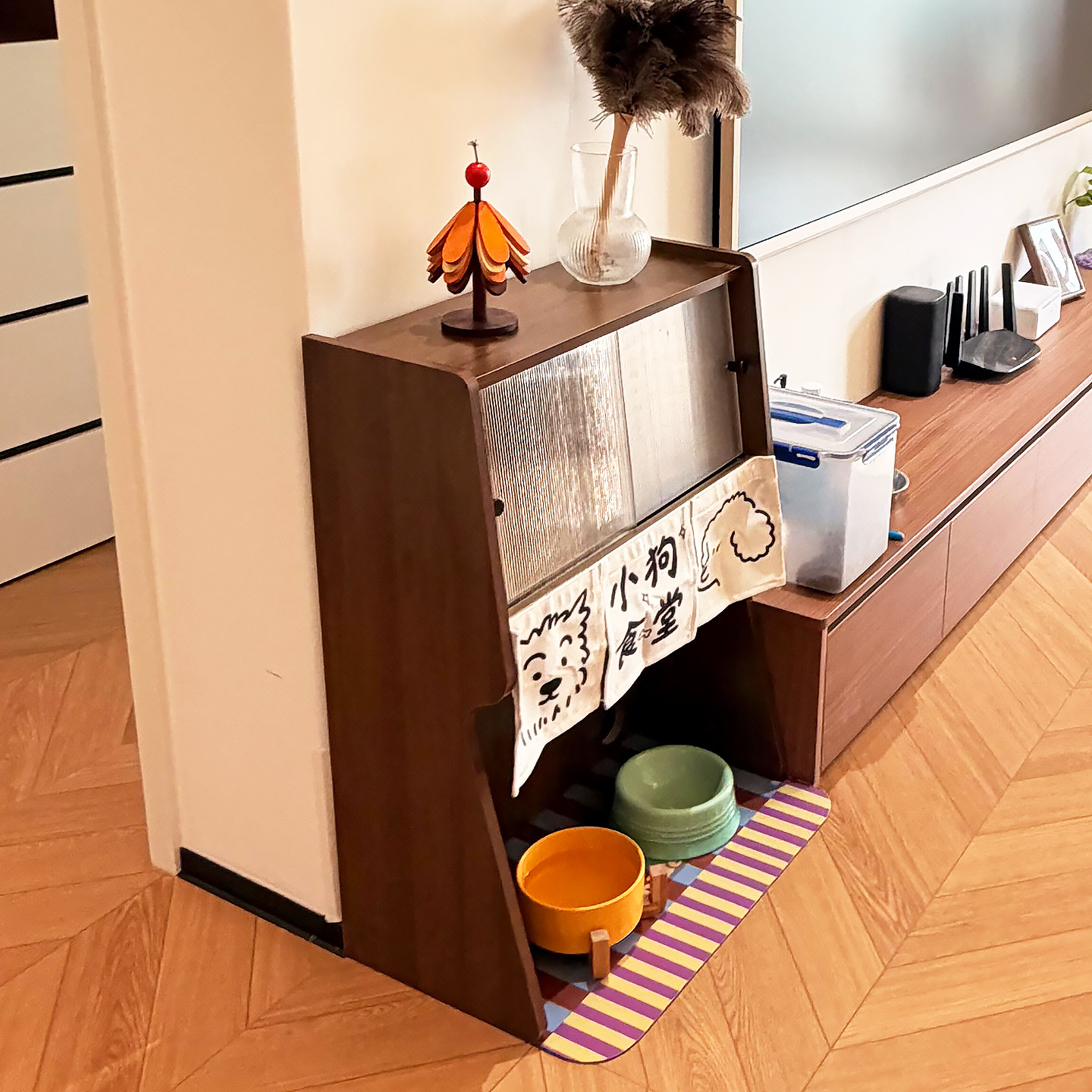 猫咪食堂置物架中古风狗狗饭堂创意木质零食储物柜宠物用品收纳架,淘宝优惠券,粉丝福利购,淘宝优惠卷
