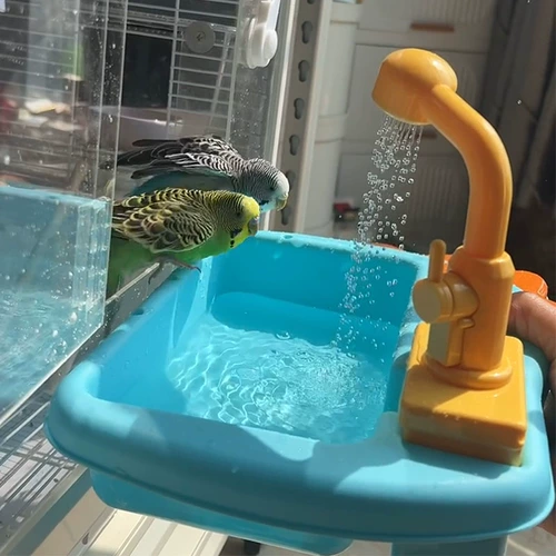 Бассейн для ванны с попугаем, автоматическая циркуляционная ванна, артефакт, тигровая кожа, жемчуг Xuanfeng, пион, птица, ванна, душ, товары для домашних животных