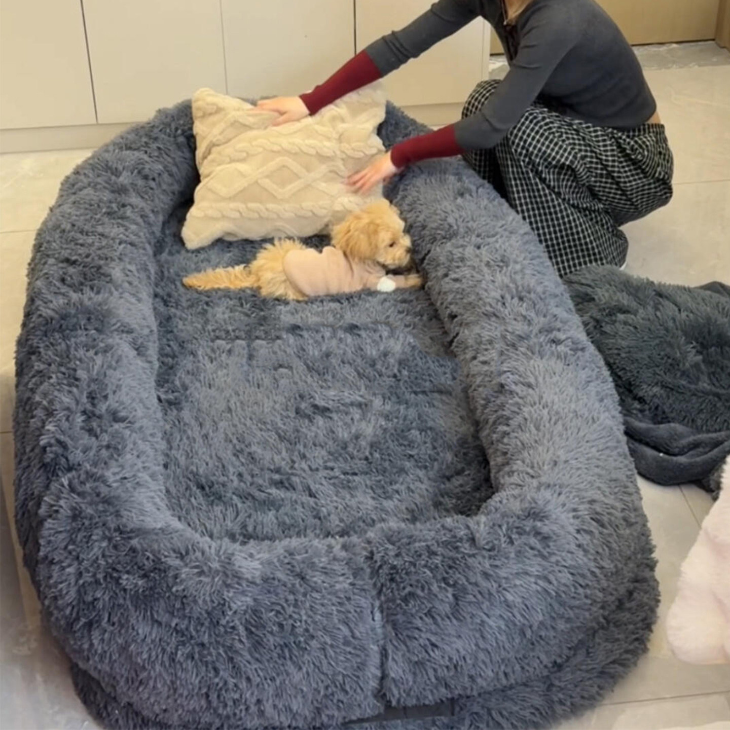 狗窝懒人沙发四季通用可拆洗大中型犬金毛豪华别墅人犬共用睡垫,淘宝优惠券,粉丝福利购,淘宝优惠卷