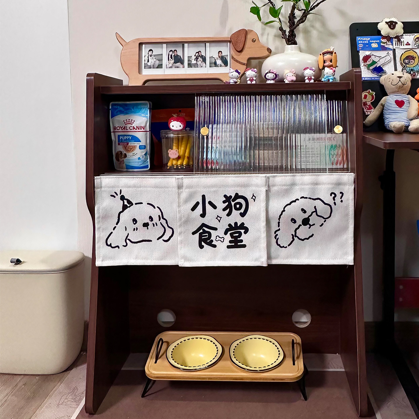 猫咪食堂置物架中古风狗狗饭堂创意木质零食储物柜宠物用品收纳架,淘宝优惠券,粉丝福利购,淘宝优惠卷