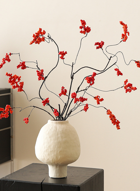 红果发财果服装店铺橱窗喜庆氛围布置装饰陶瓷花瓶摆件高级感小众