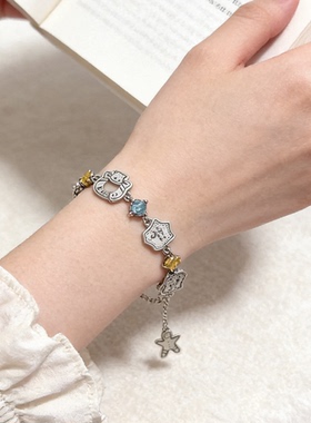 卡通彩钻姜饼人小熊手链百搭款