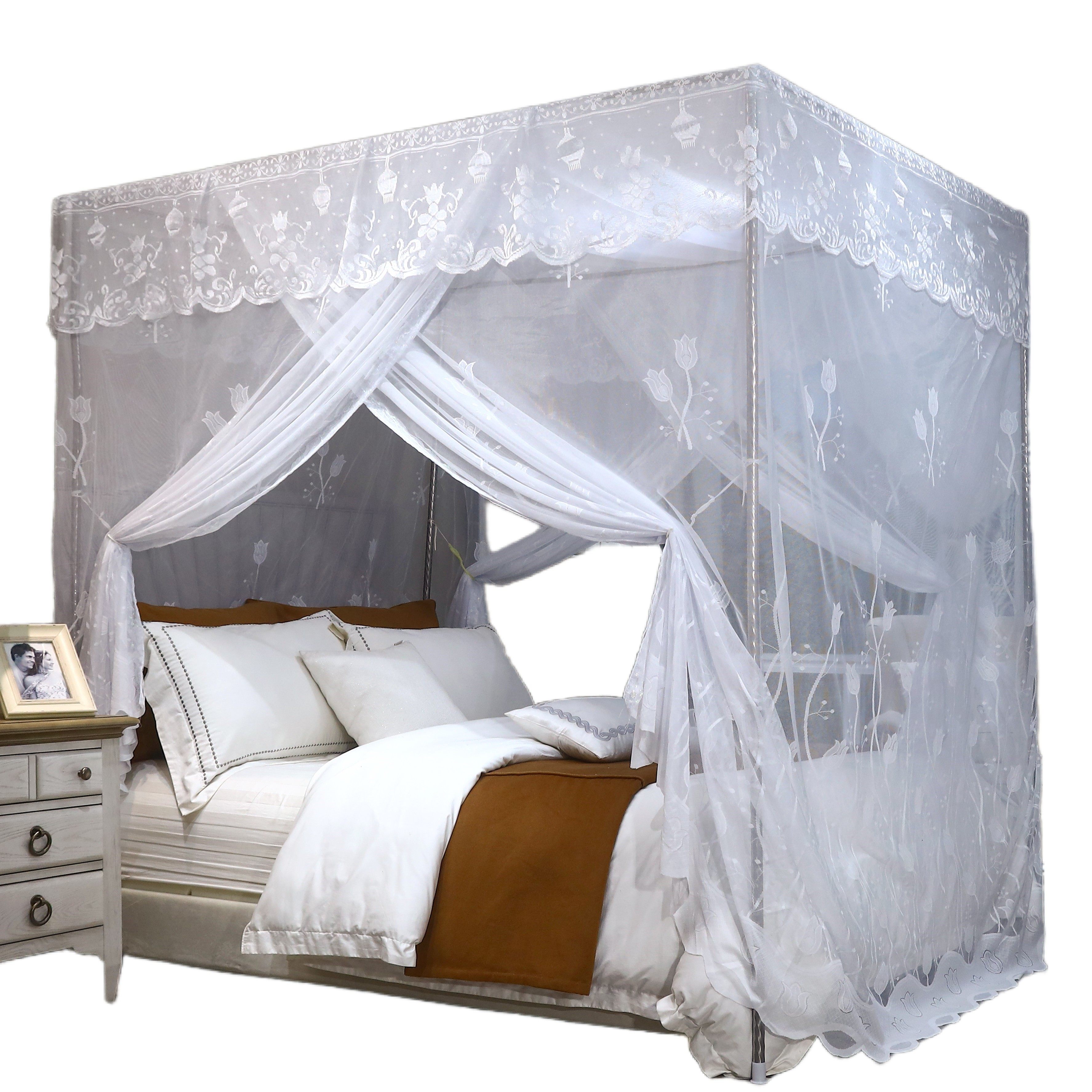 蚊帐家用2025新款卧室防尘顶不锈钢落地老式公主蚊帐单买加密加厚,淘宝优惠券,粉丝福利购,淘宝优惠卷