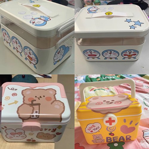 卡通可爱笔记本电脑小药箱改造贴纸防水ins行李箱旅行箱装饰贴画 - 图0