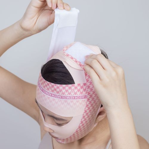 抖音新款面部脸托工具非瘦脸面雕提拉面罩非瘦脸带睡眠V脸绷带 - 图0
